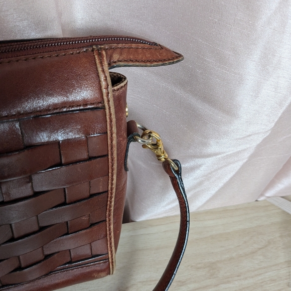 Braided Cognac Brown Leather Purse Etienne Aigner - Picture 8 of 14